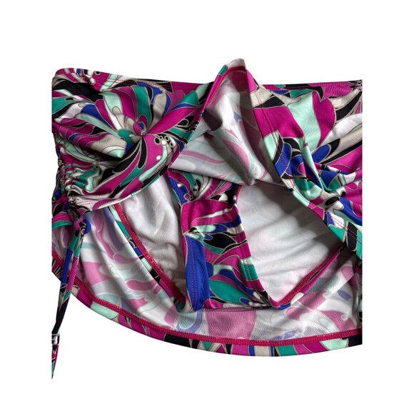 Apt. 9 Womens Swim Skirt Size 8 Abstract Multicolor Ruched Side Ties New - Picture 2 of 7